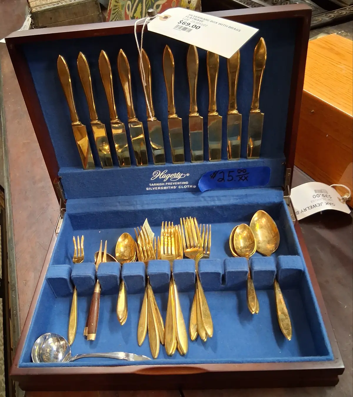 Cutlery Box With Brass Flatware 1