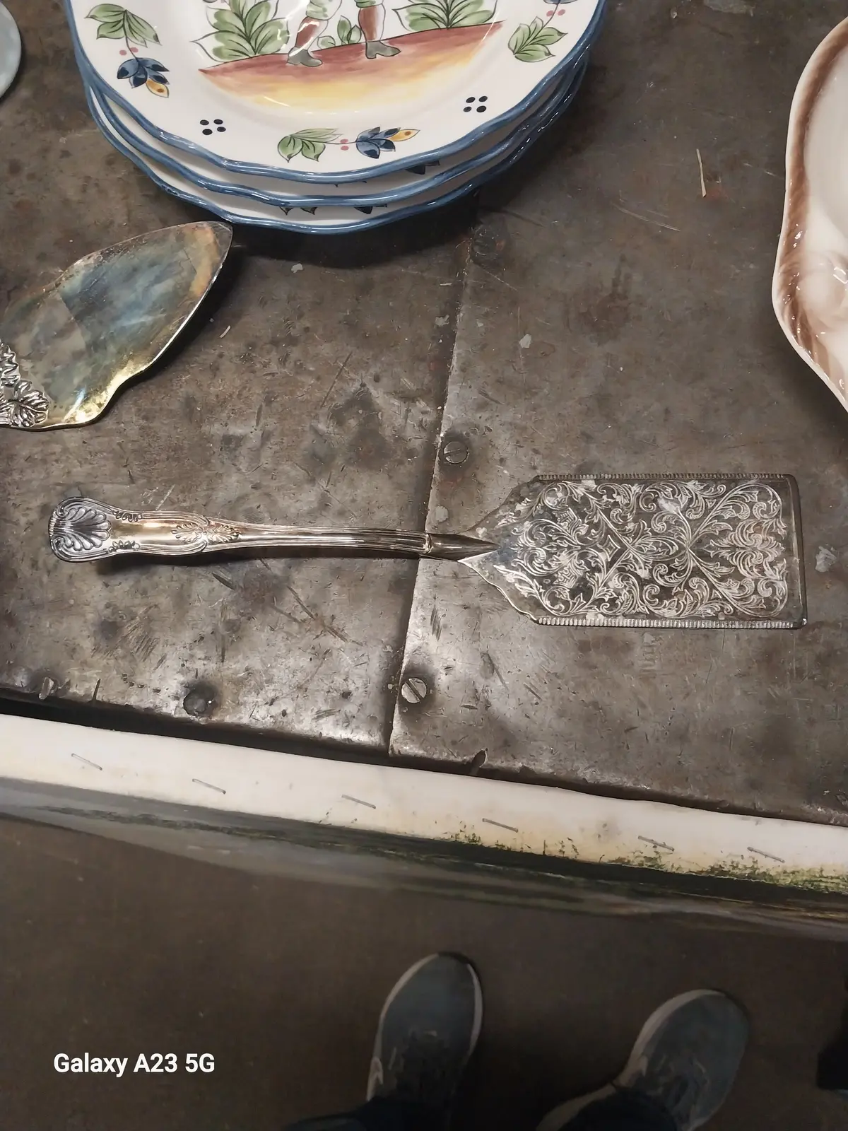 Silver Plate Embossed Spatula 1
