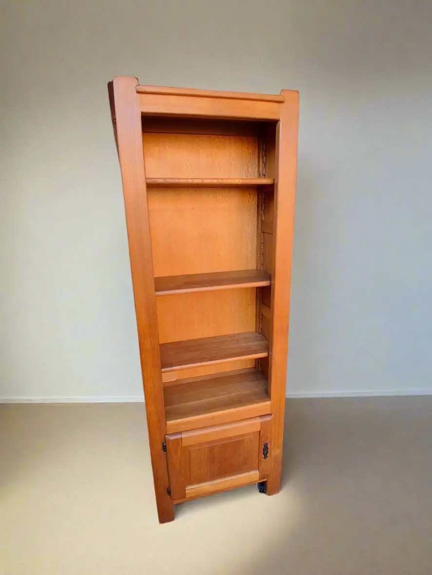 Tall Oak Narrow Open Shelf 1