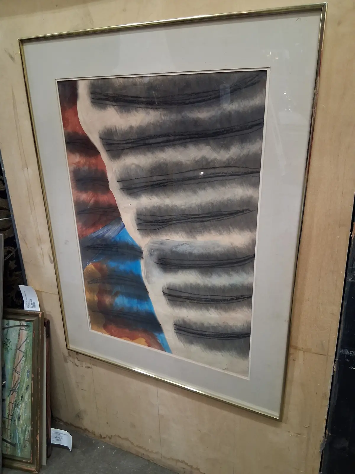 Framed Wavy Abstract Print 1