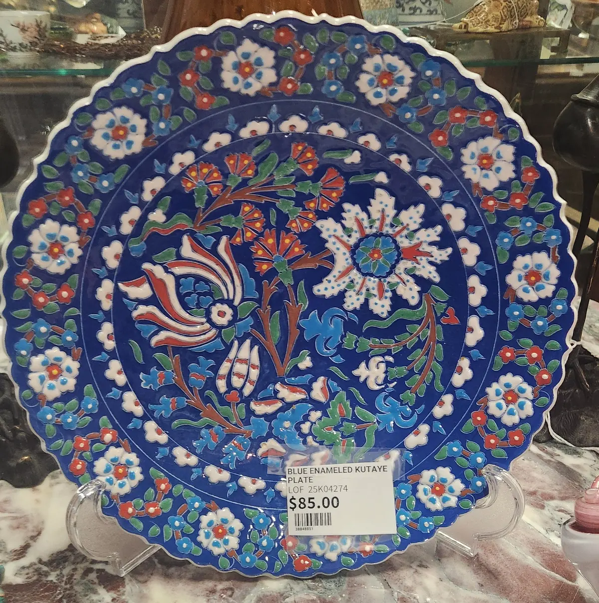 Blue Enameled Kutaye Plate 1