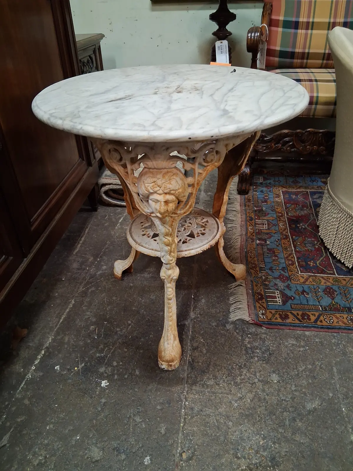 Marble Top Round Iron Base Pub Table 1