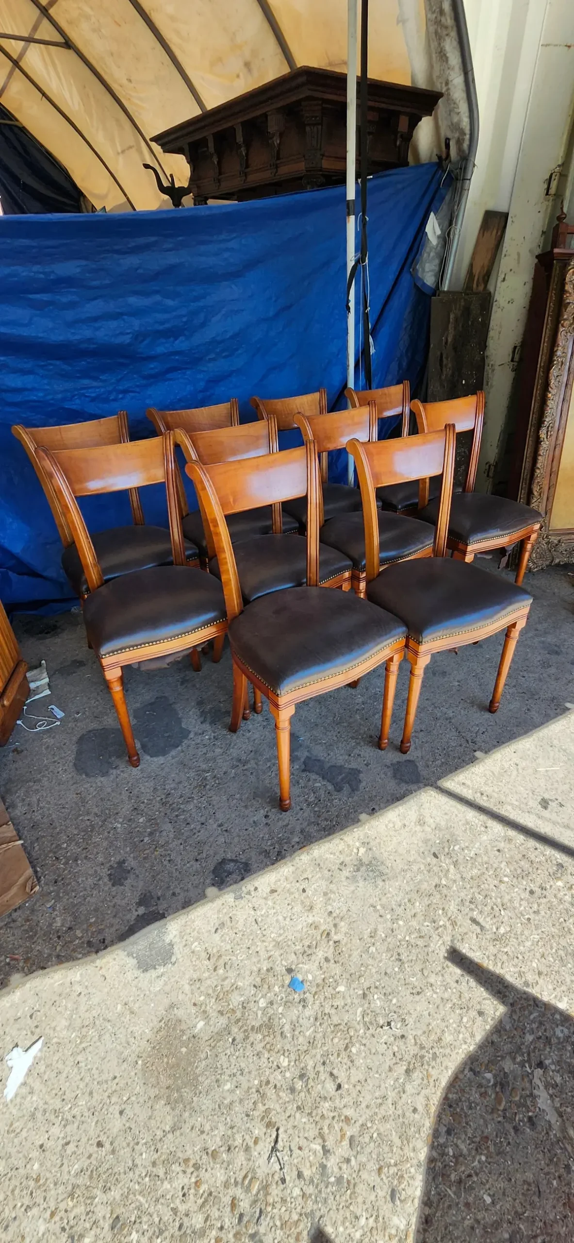 Set Of 10 Cherry Directoire Chairs 1