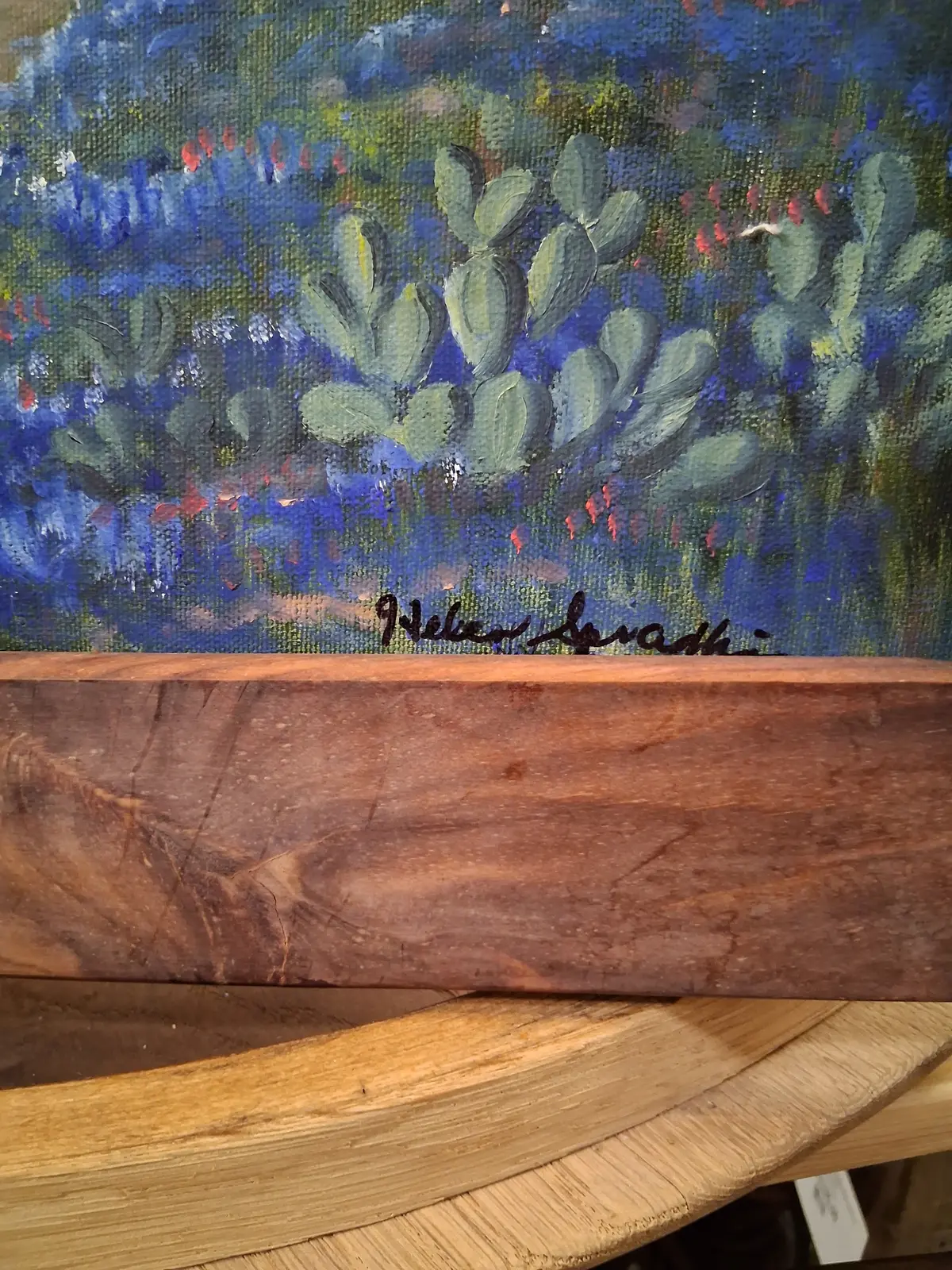 Signed Blue Bonnets Oil Painting 1
