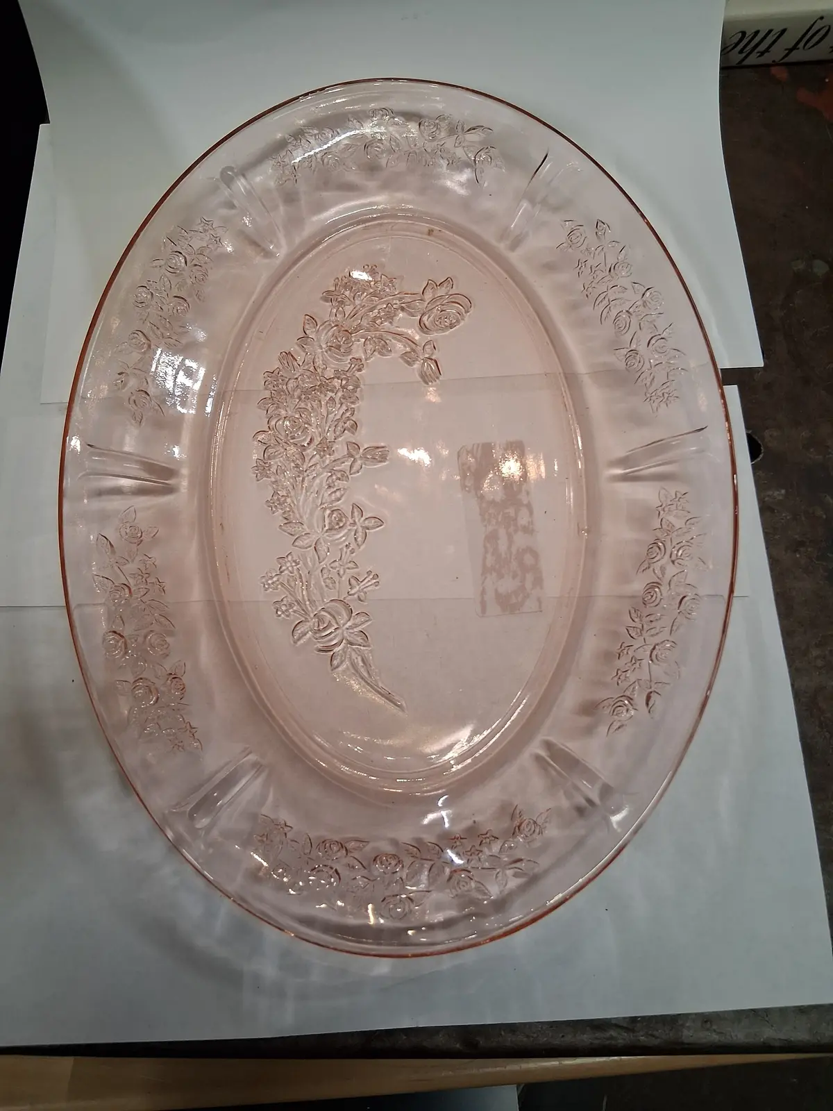 Oval Cabbage Rose Plate 1