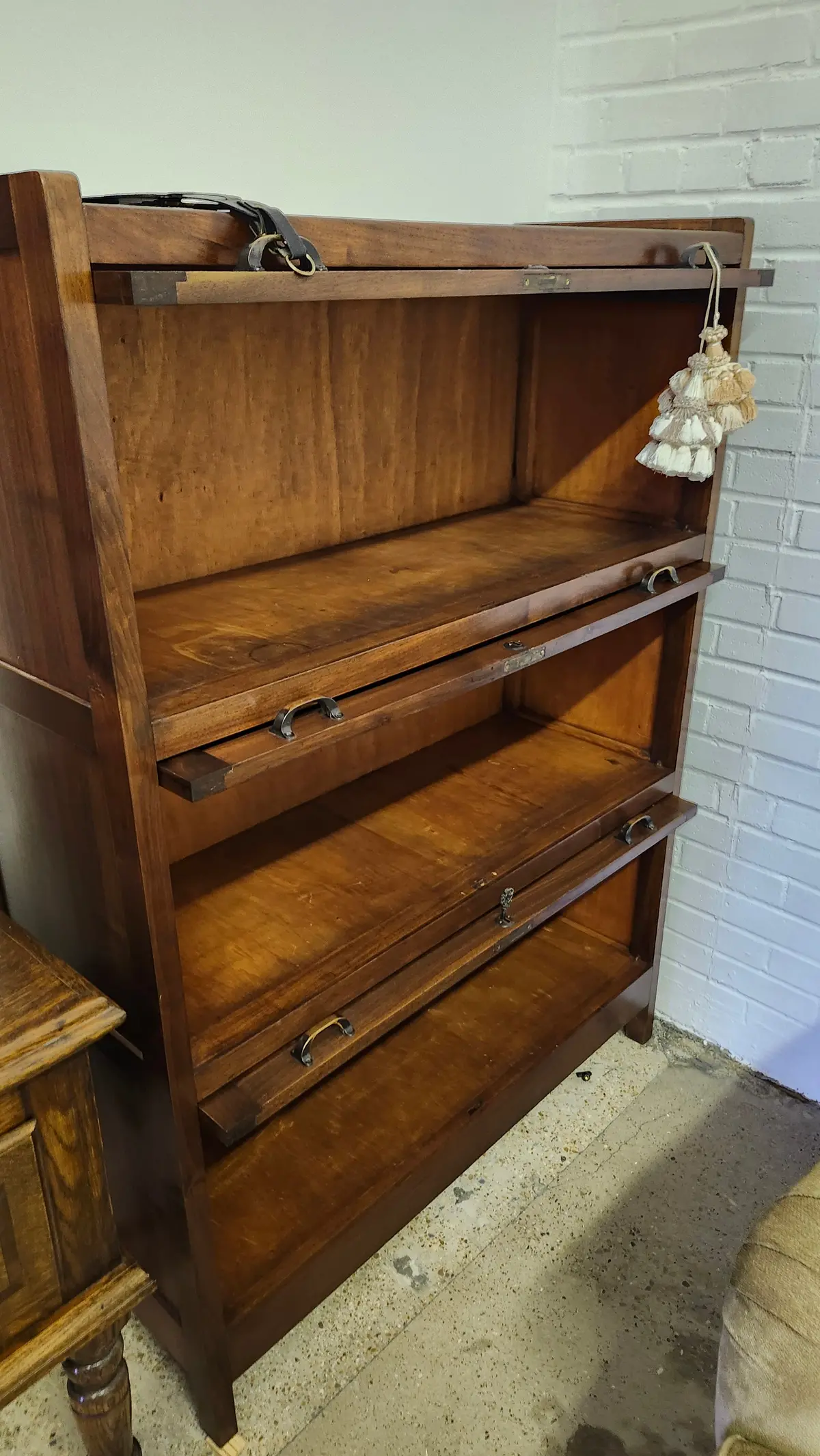 3 Shelf Walnut Barrister Type Bookcase 1