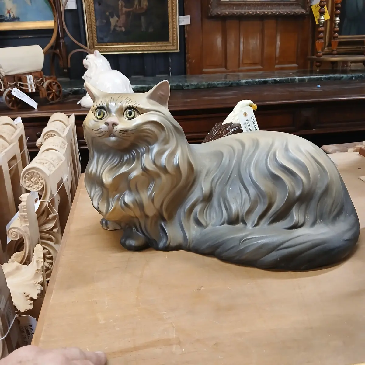 Grey Ceramic Cat 1