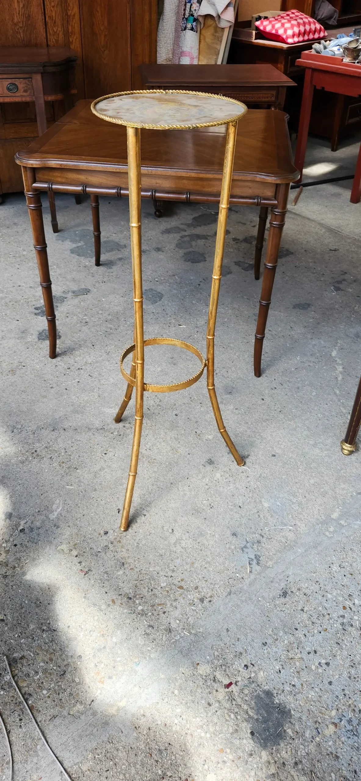 Faux Bamboo Gilt Metal Stand 1