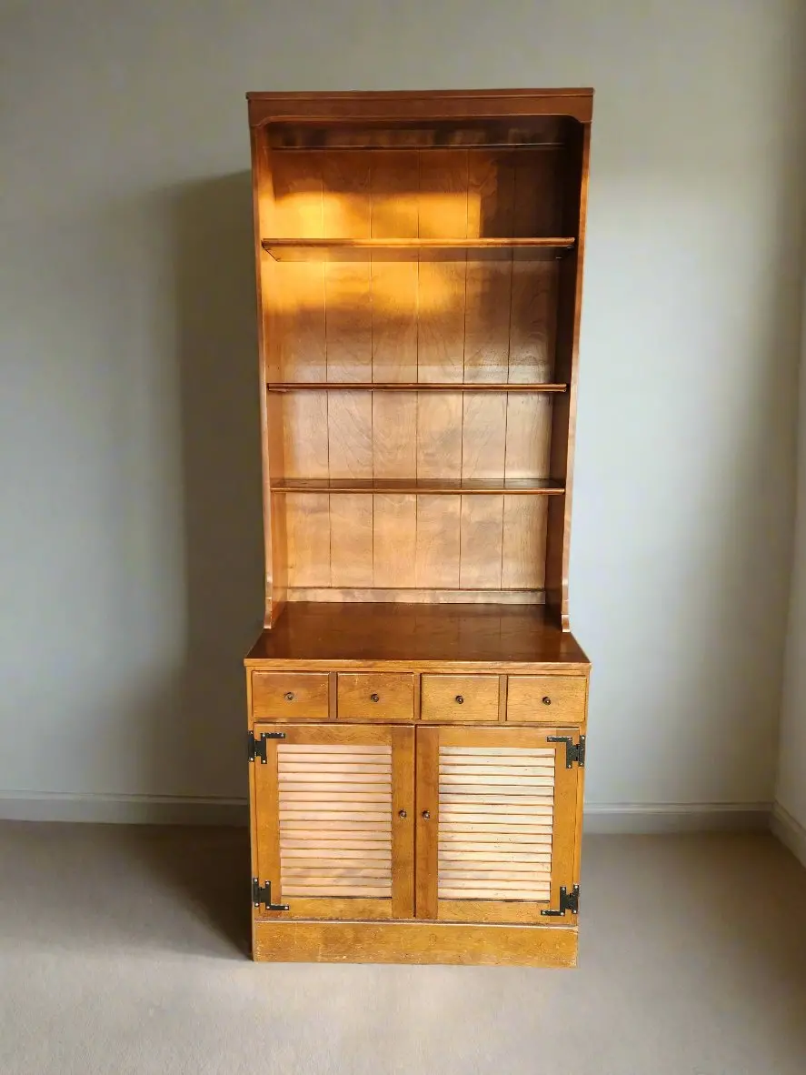 Ethan Allen Heirloom Shutter Door Cabinet With Bookcase Top 1