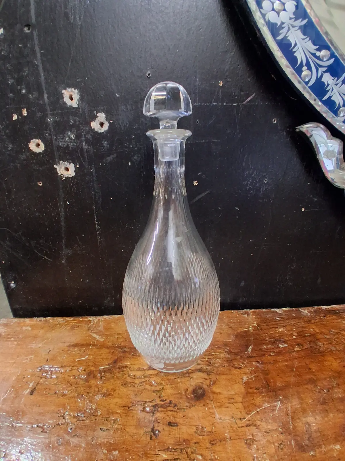Clear Crystal Baccarat Decanter With Stopper 1