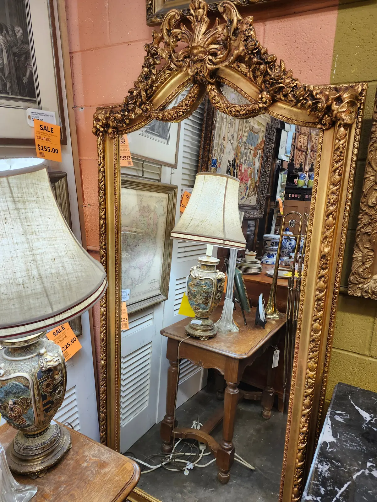 Tall Gold Mirror With Festoons 1