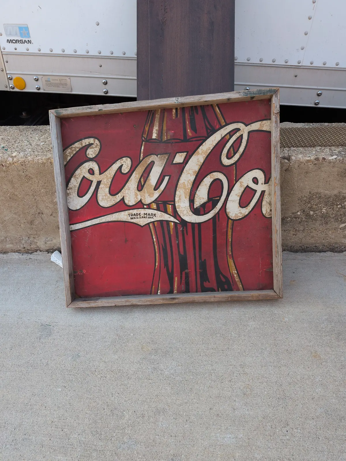 Framed Red Coca Cola Sign 1