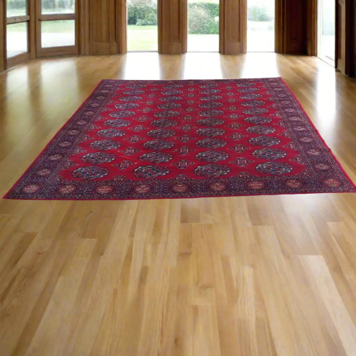 Large Hand Tied Red Hamadan Rug 1