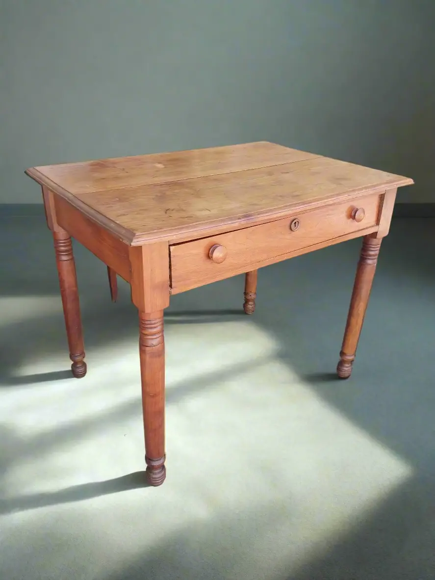 Turned Leg American Walnut Writing Table 1