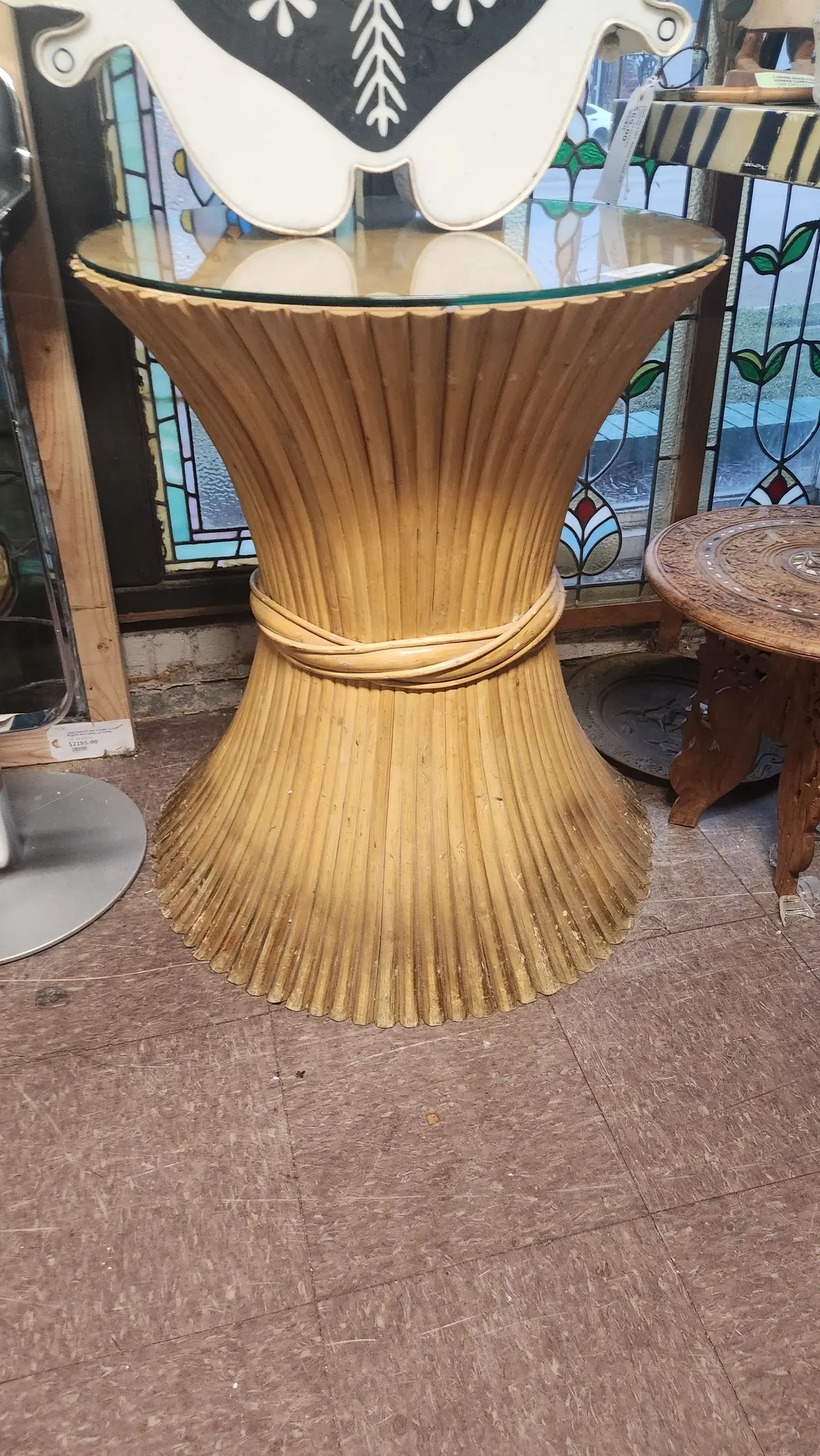Bunched Reeds Table Base With Glass Top 1