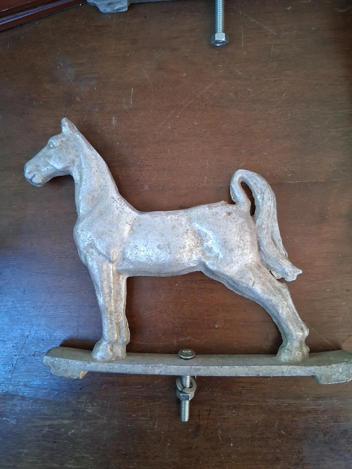 Vintage Cast Metal Horse Gate Topper 1