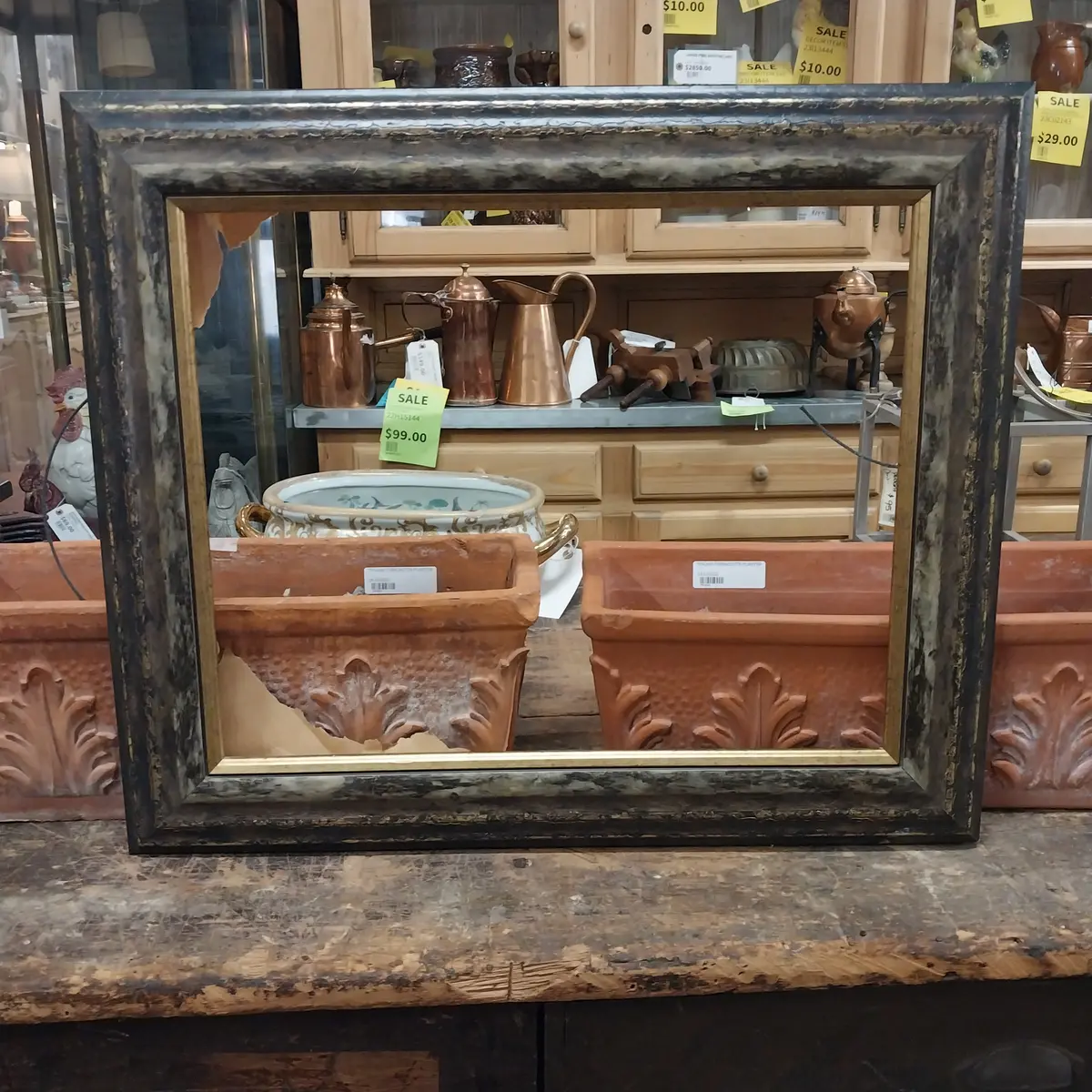 Small Dark Rustic Wood Frame With Gold 1