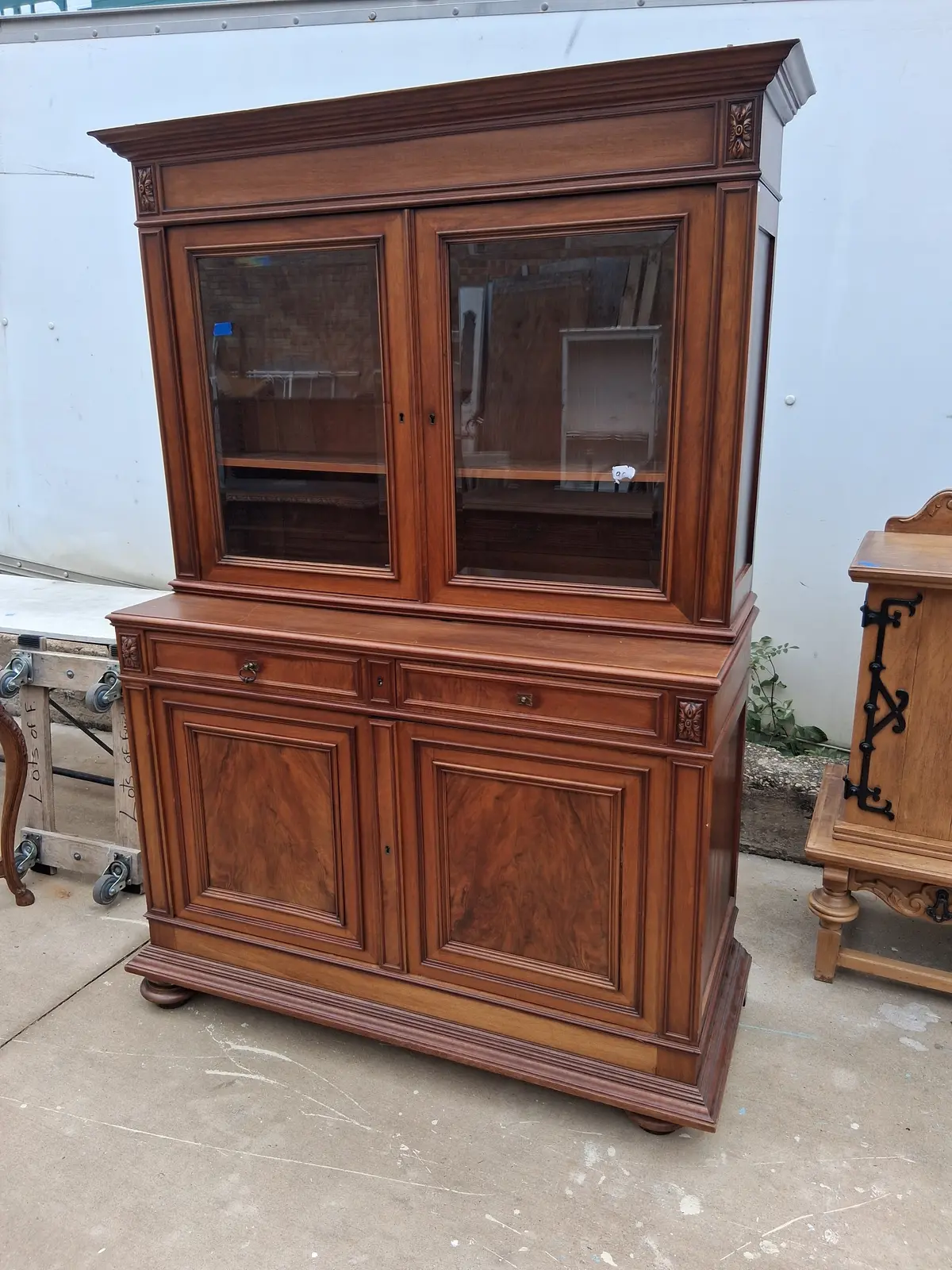 Louis Philippe Mahogany 2 Piece Vitrine Cabinet 1