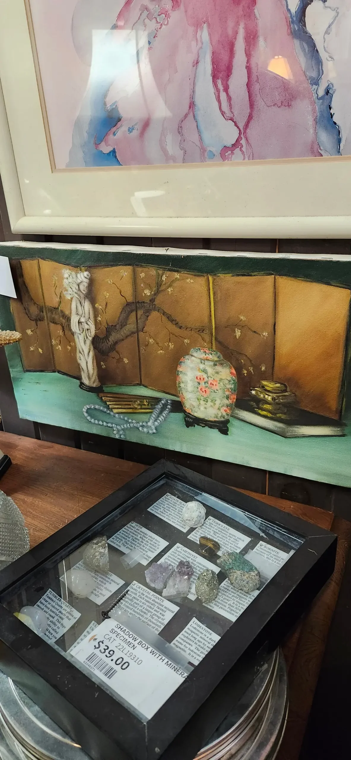 Framed Horizontal Asian Still Life Oil Painting 1