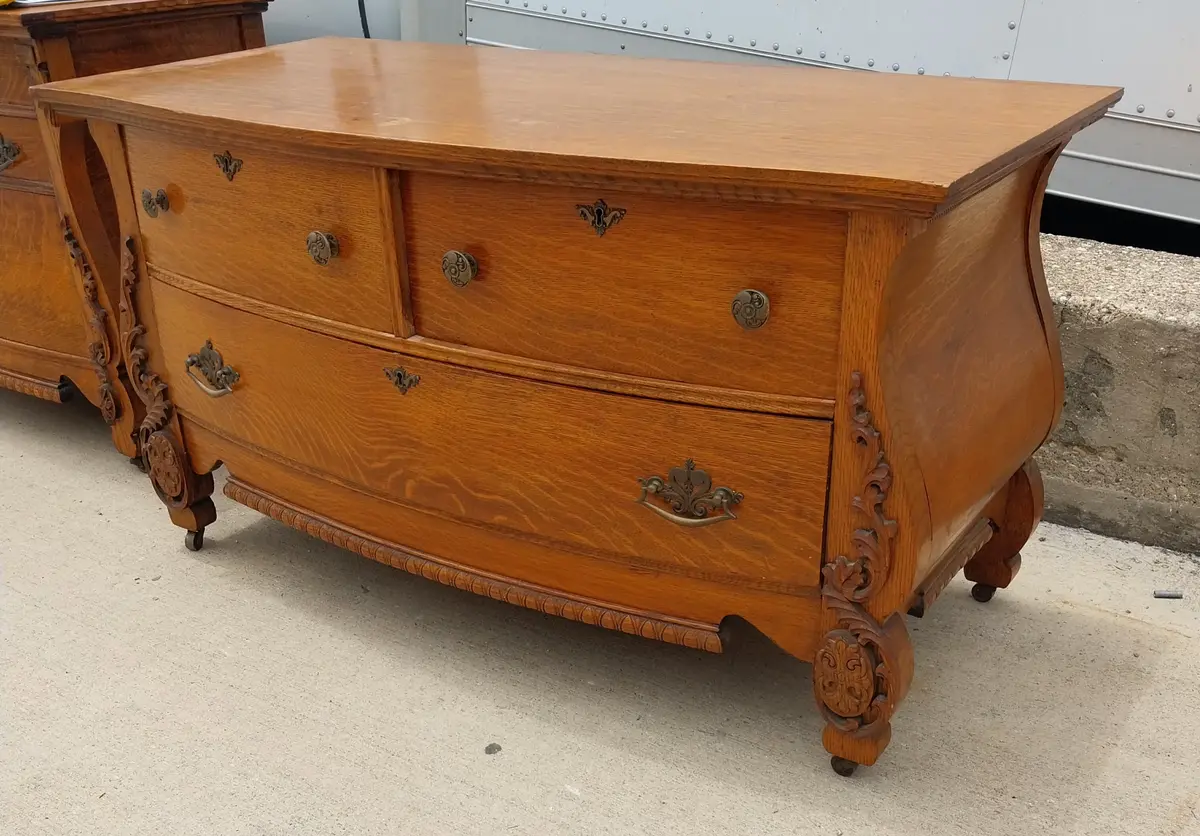 American Oak Low 2 Drawer Dresser 1