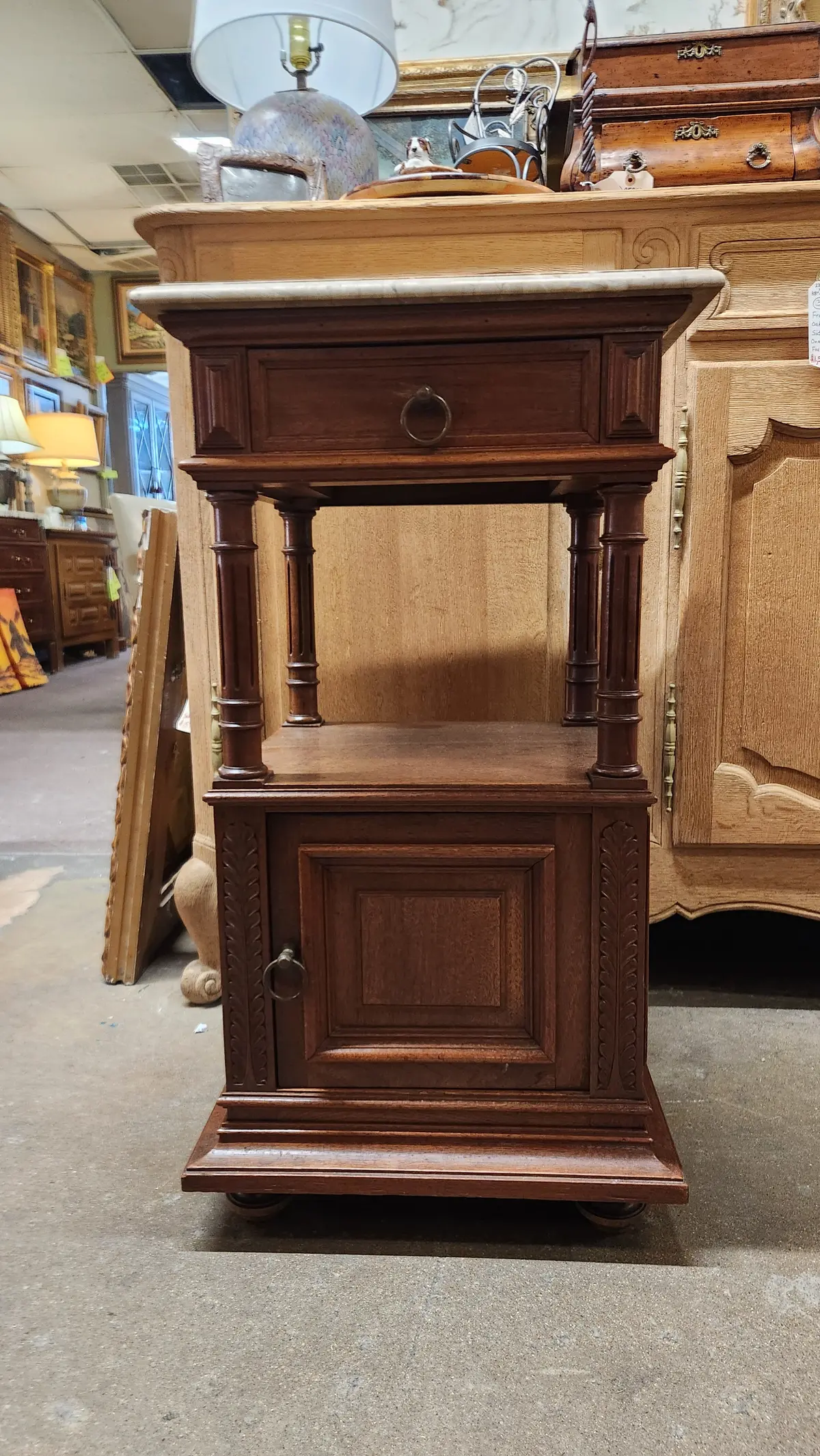 Henri Ii Marble Top Night Stand 1