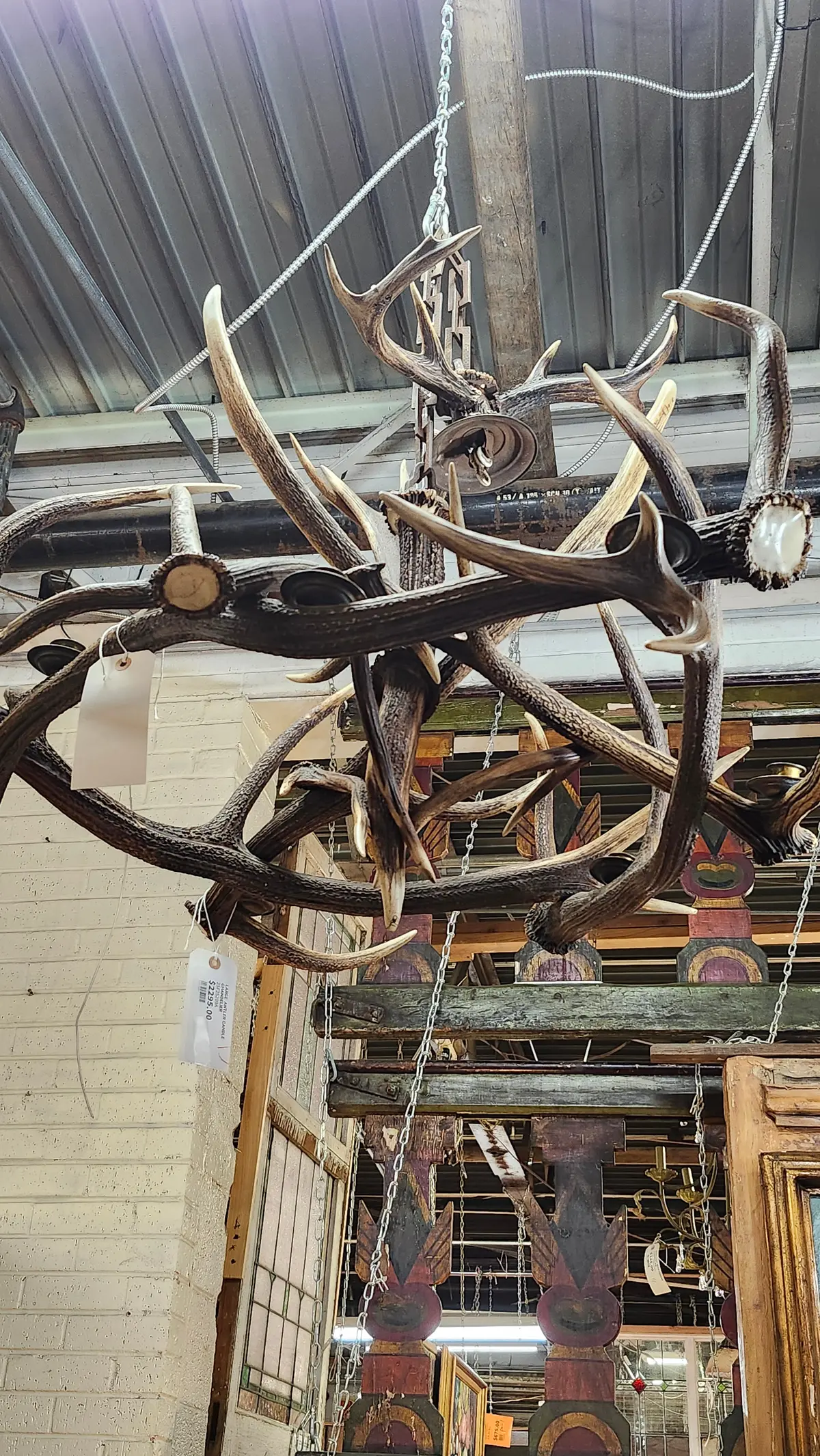 Large  Antler Candle Chandelier 1