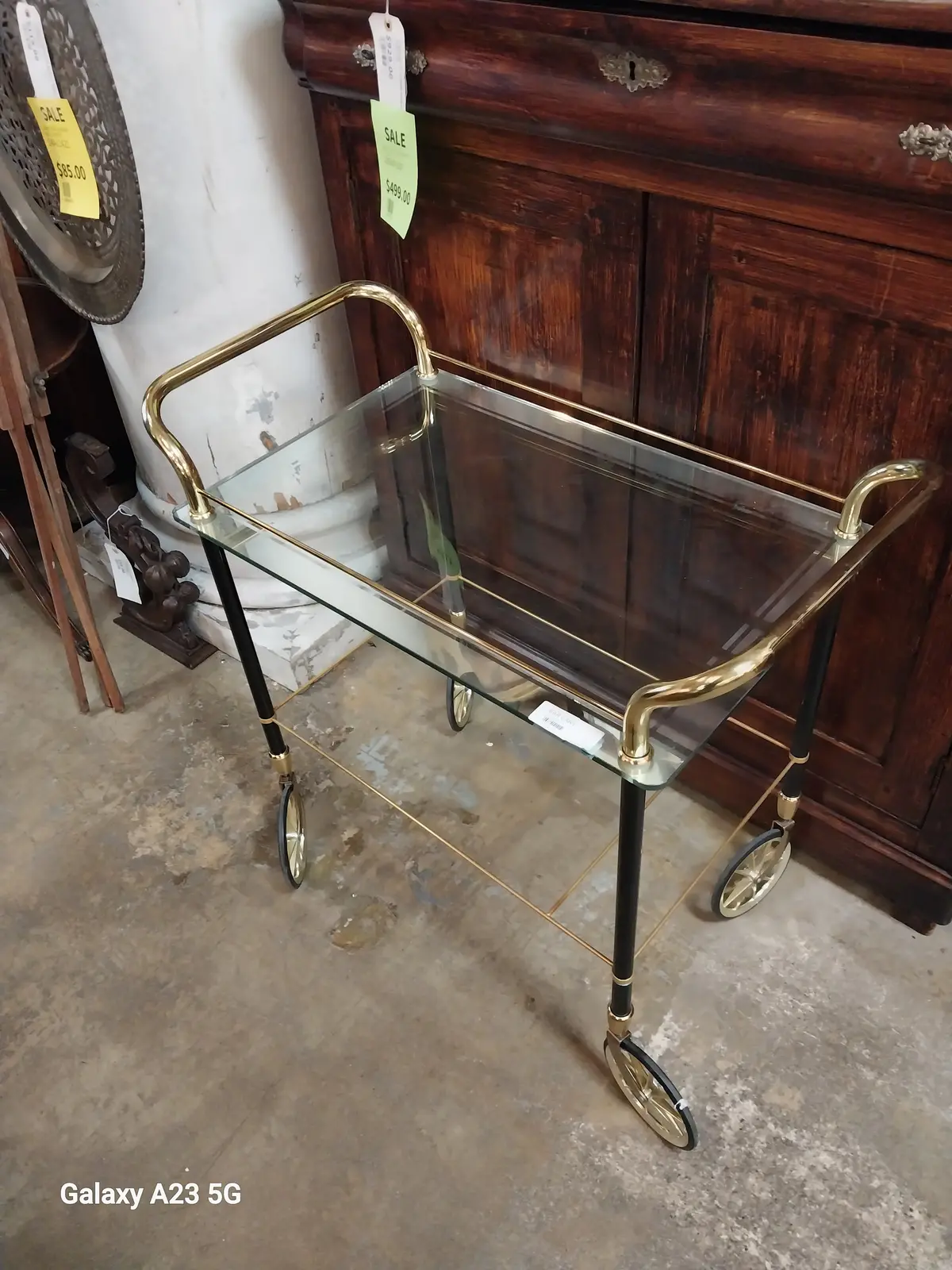 Glass And Brass Bar Cart 1