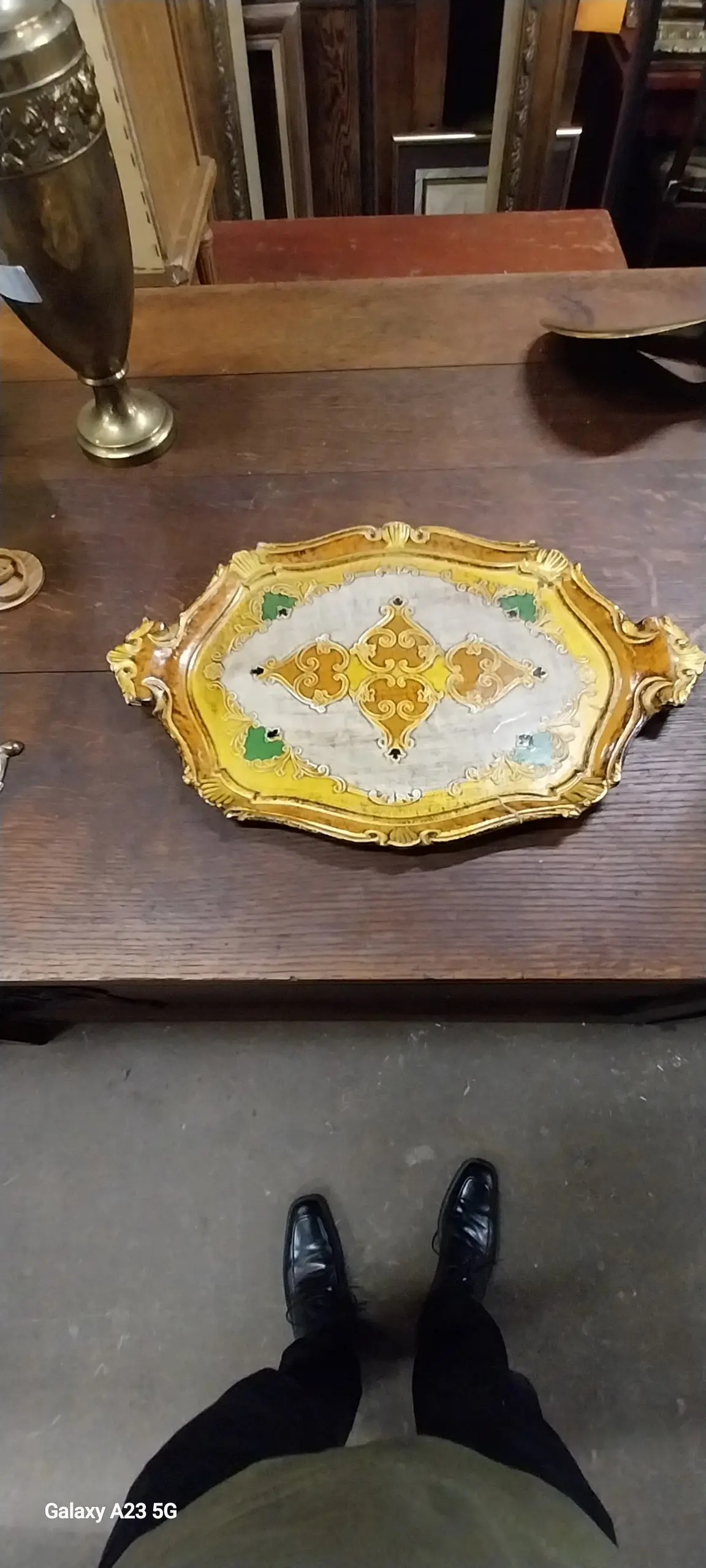 Gold And Orange Florentine Tray As Found 1