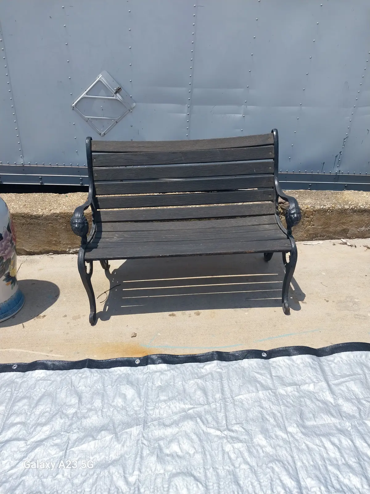 Cast Iron And Wood Park Bench 1