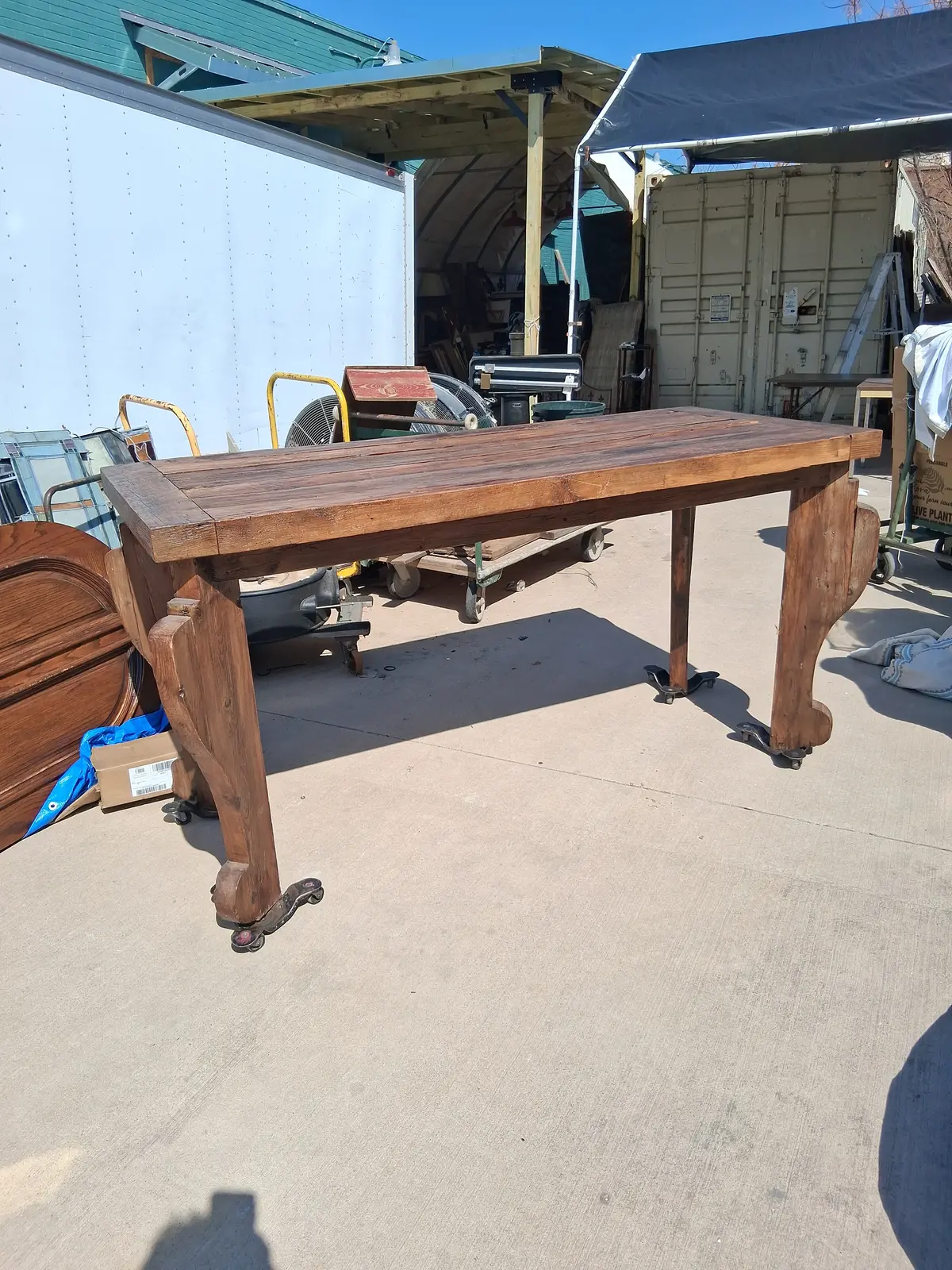 Long Bar Height Rustic Table 1