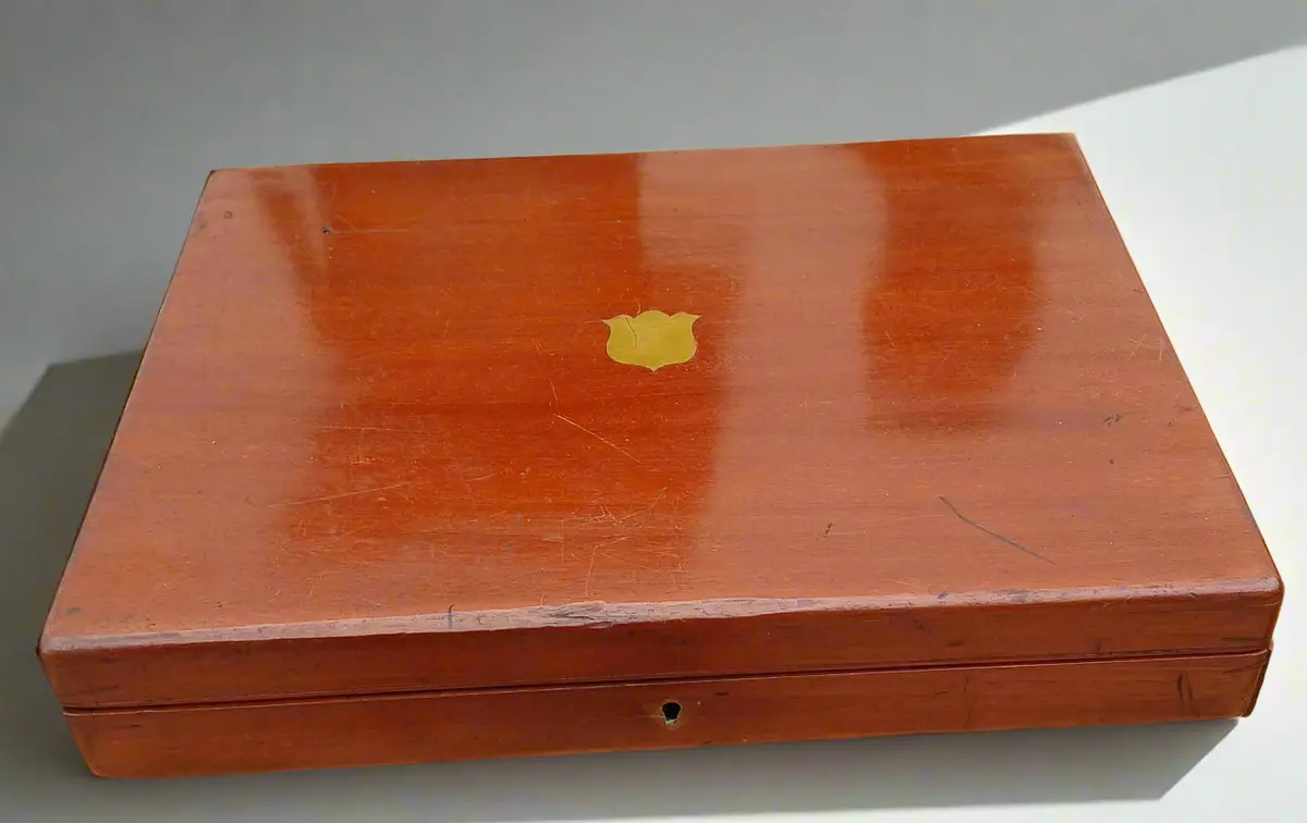 English Mahogany Cutlery Box 1
