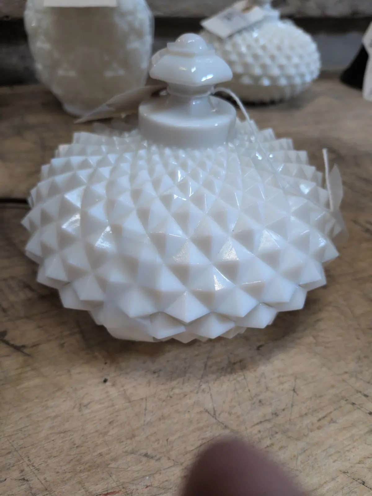 Round Milk Glass Candy Jar With Lid 1