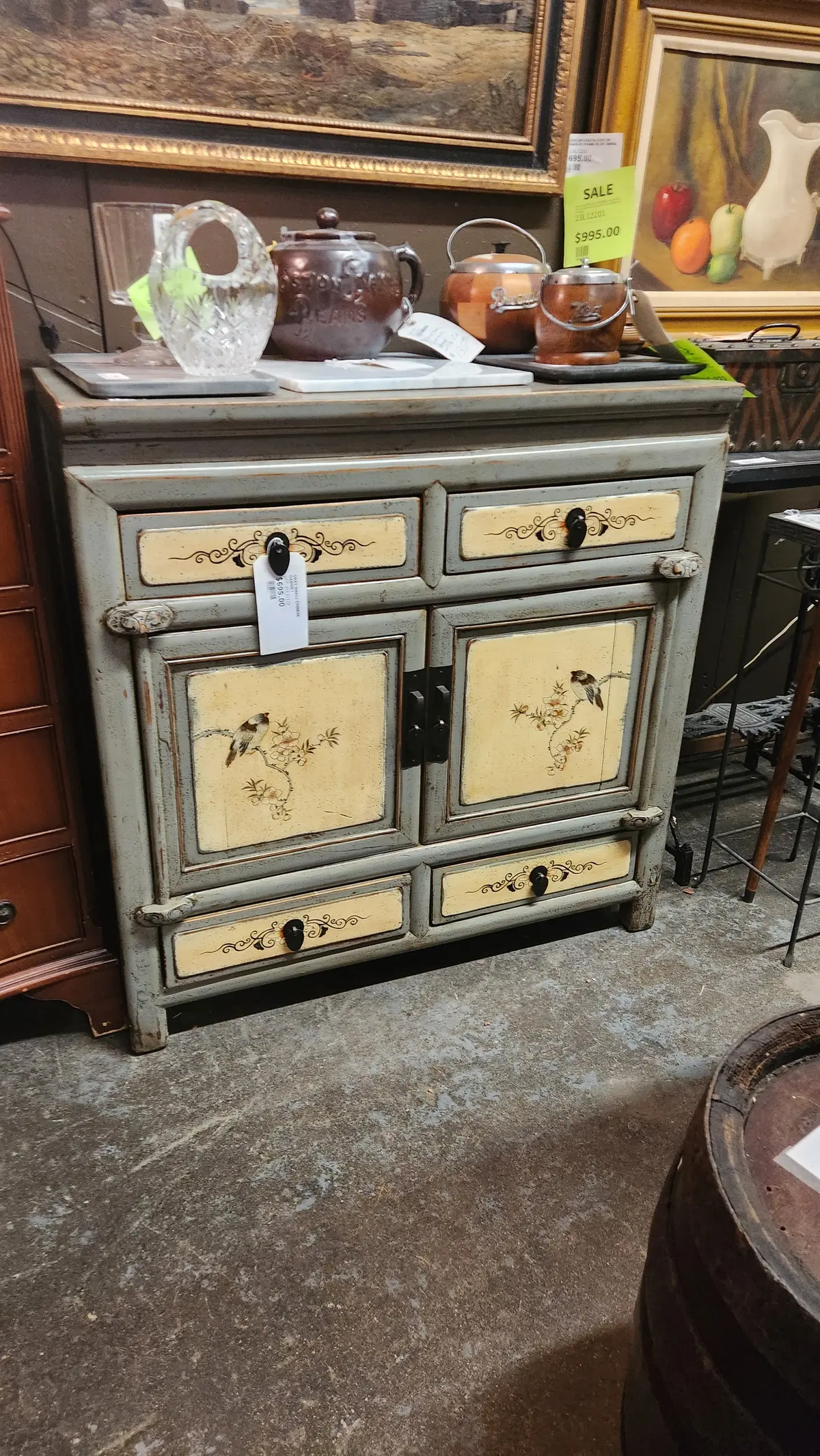 Gray Small Chinese Cabinet 1