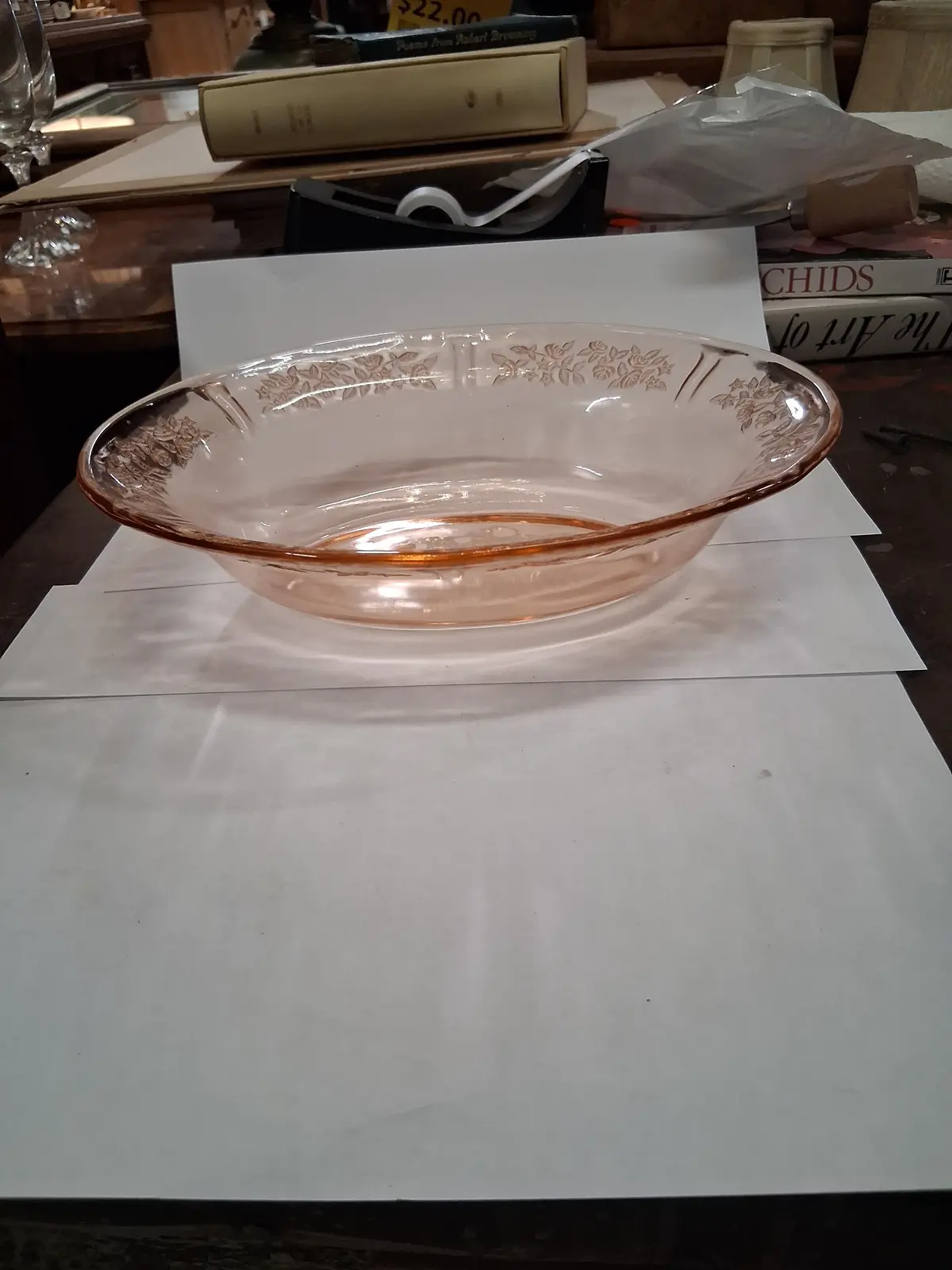 Small Cabbage Rose Oval Bowle Re 1