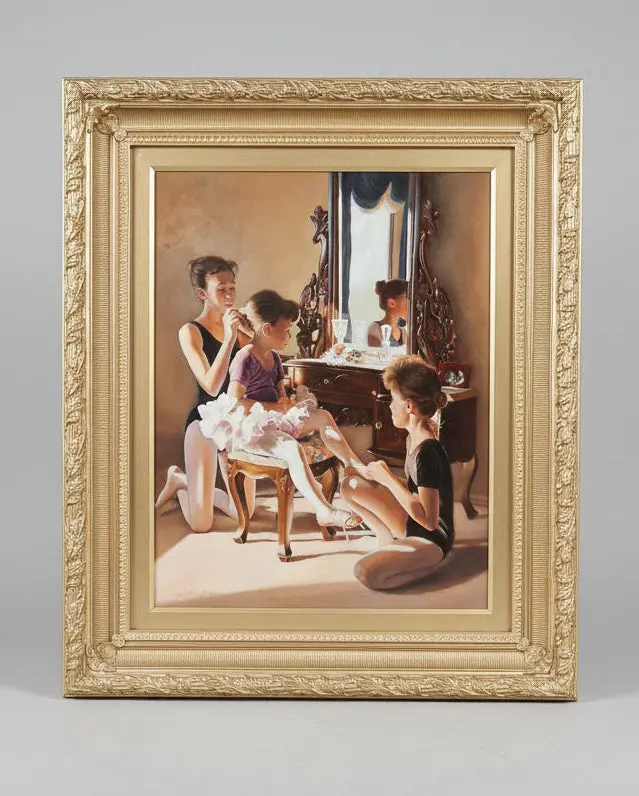 Oil Painting Of Dancers On Board Circa 1996 - Sherry Herrington 1