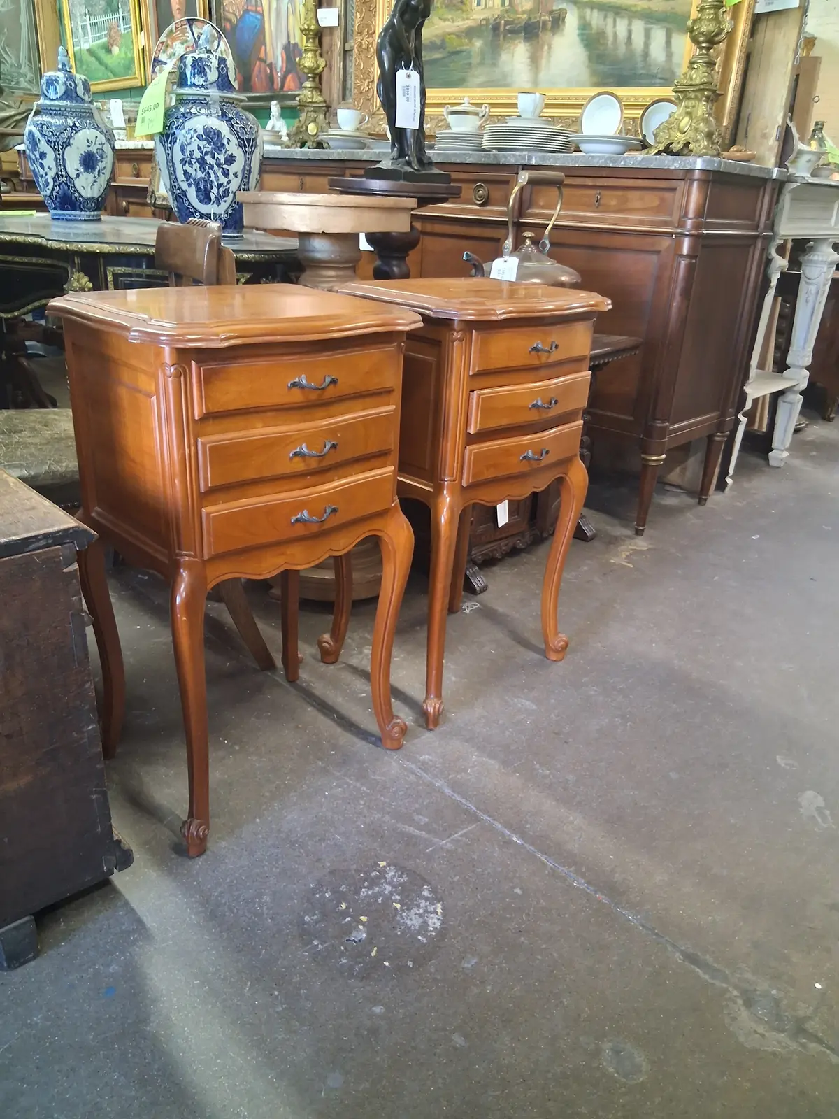 Pair Louis Xv Cherry Side Chests 1