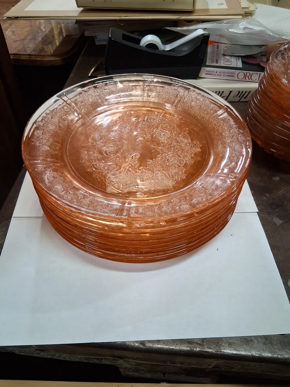 Set Of 10 Cabbage Rose 9" Plates 1