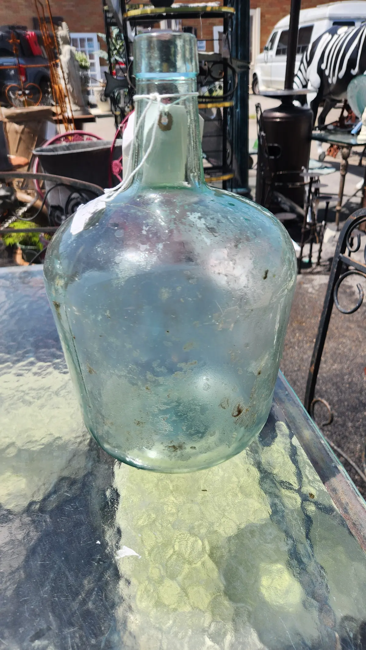 Small Pale Blue Wine Bottle 1