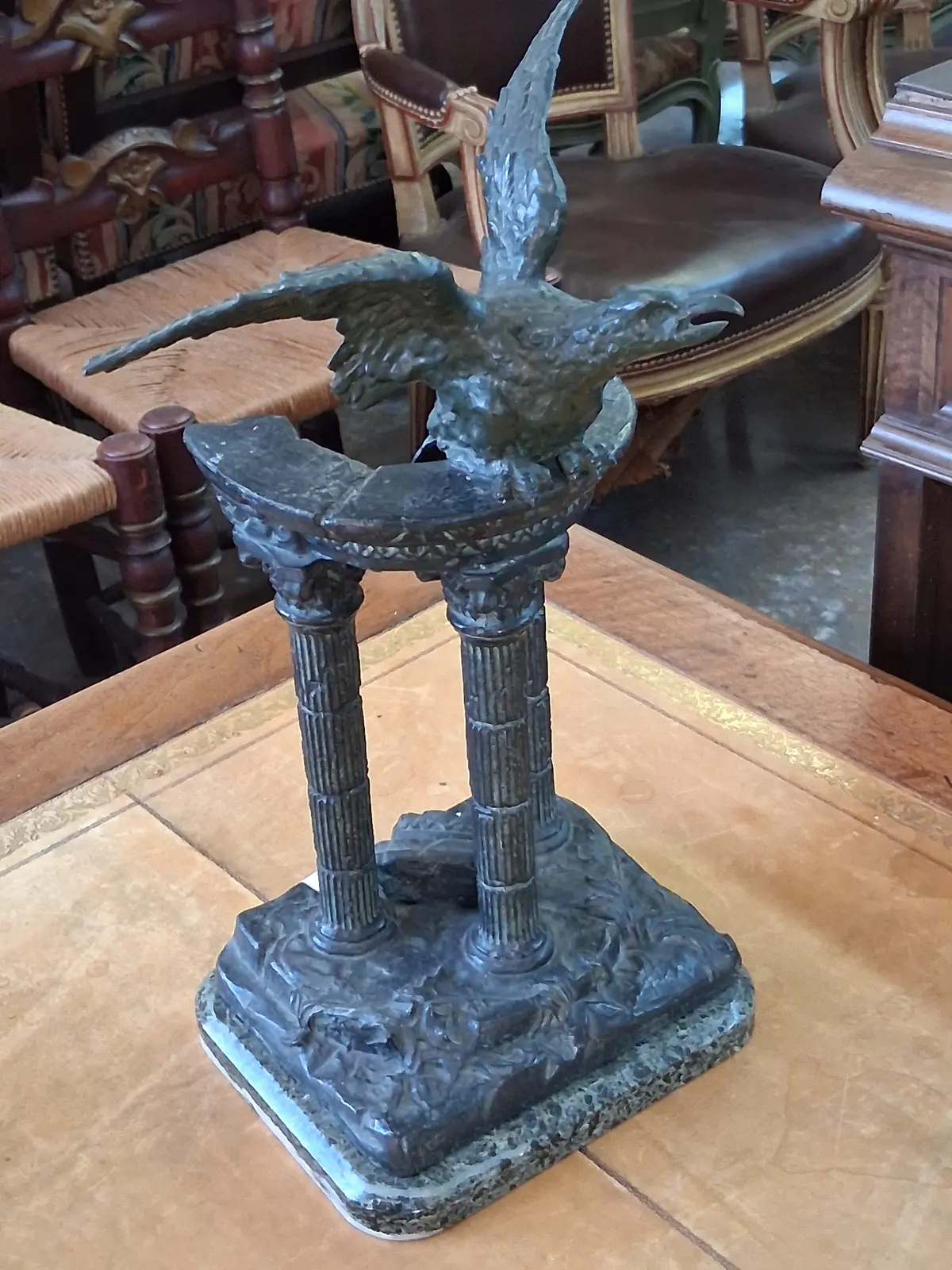 Eagle On Marble Base Statue 1