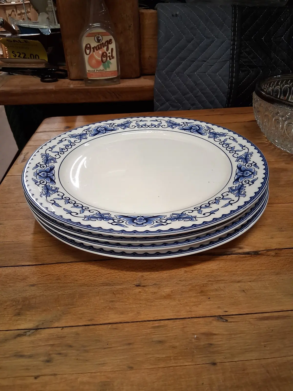 Set Of Blue And White Large Decorative Plates 1