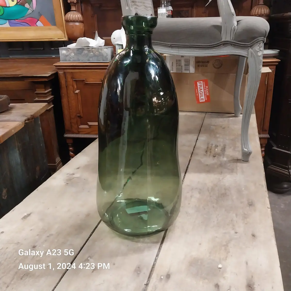 Large Green Molded Bottle 1