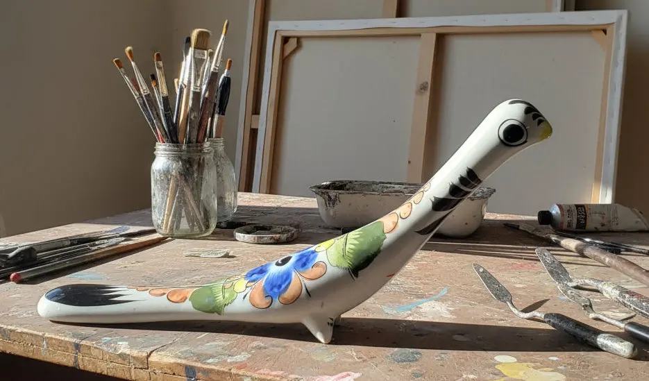 Glazed Mexican Pottery Bird 1