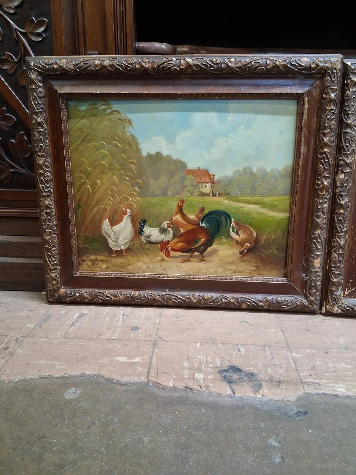 #6510 Edward Van Honreveldt Pair Of Avian Paintings 1