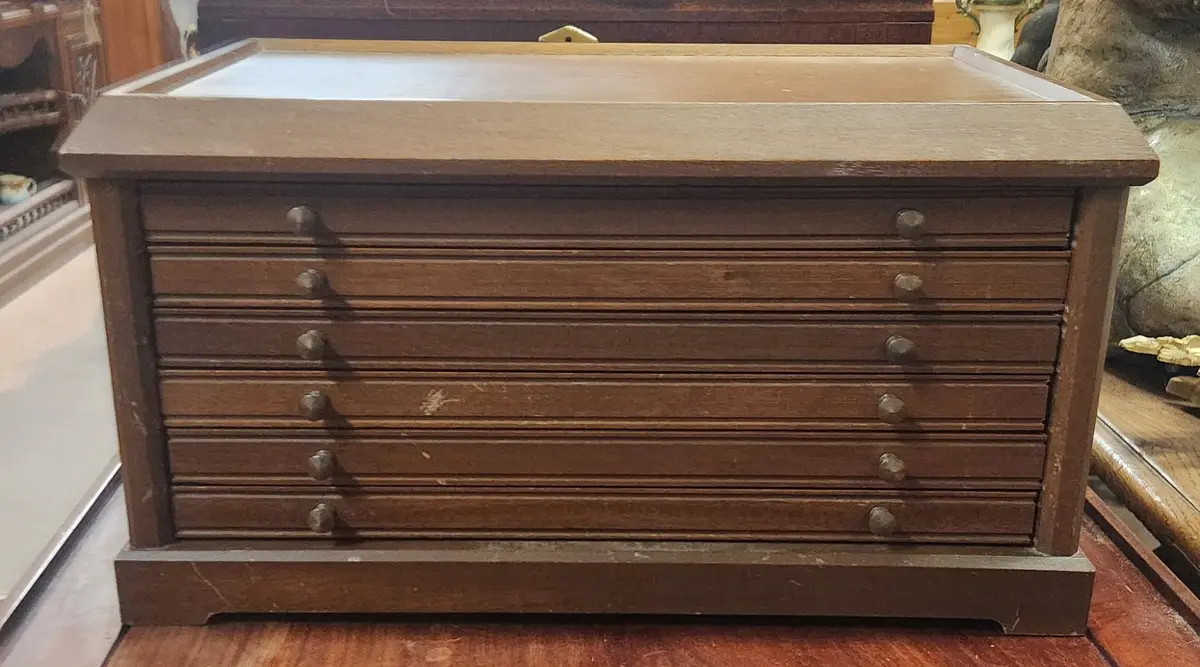 Vintage Mahogany Specimen Cabinet 1