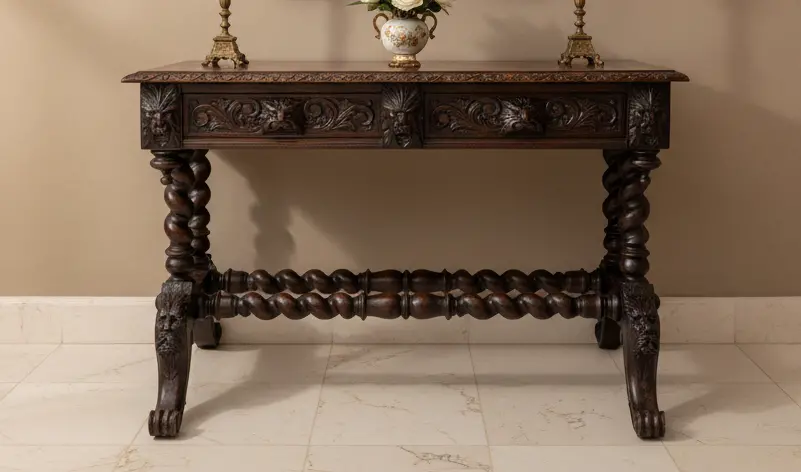 French Oak Barley Twist Console 1