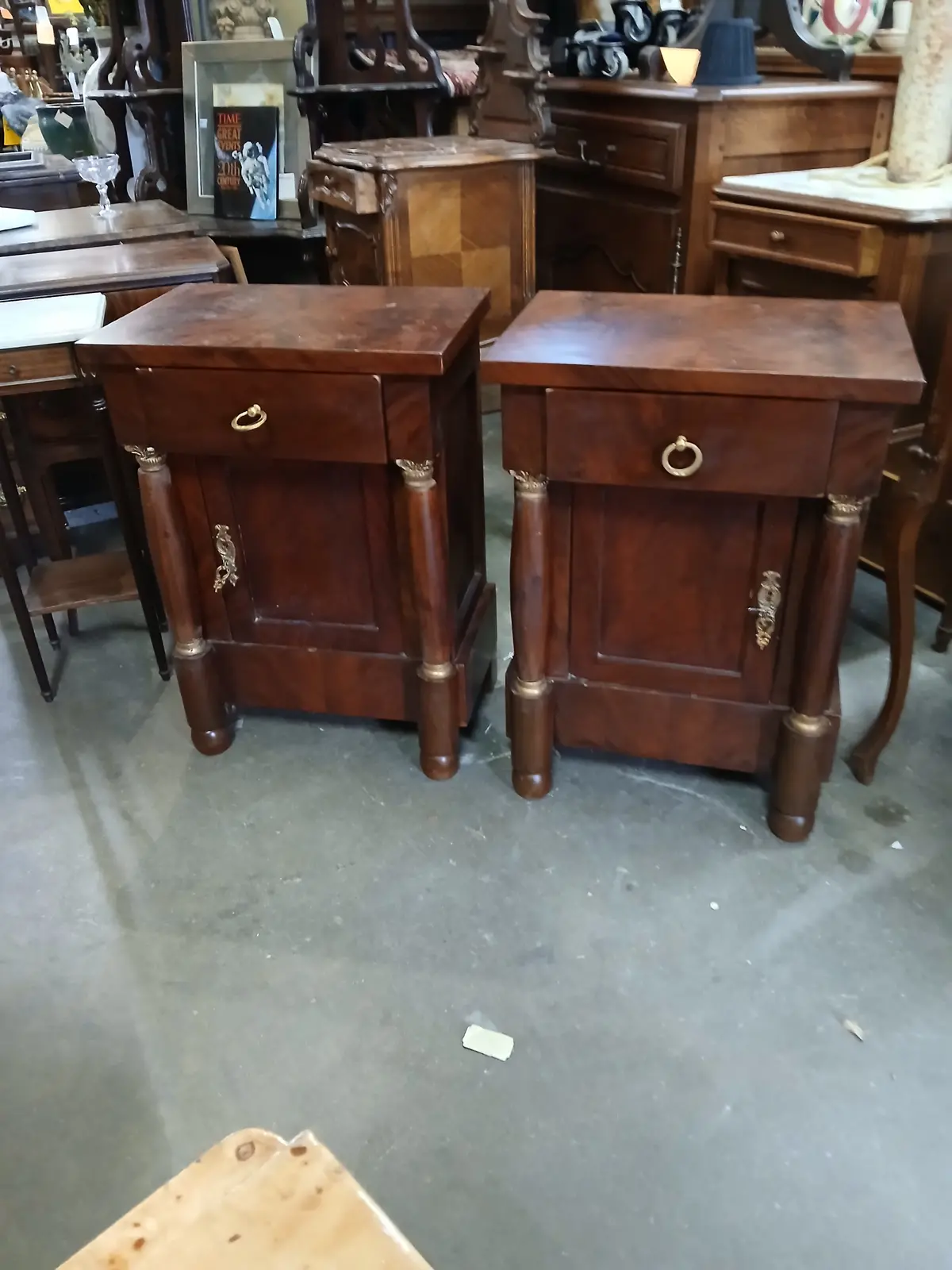 Pair Of Vintage French Empire Style Side Cabinets 1