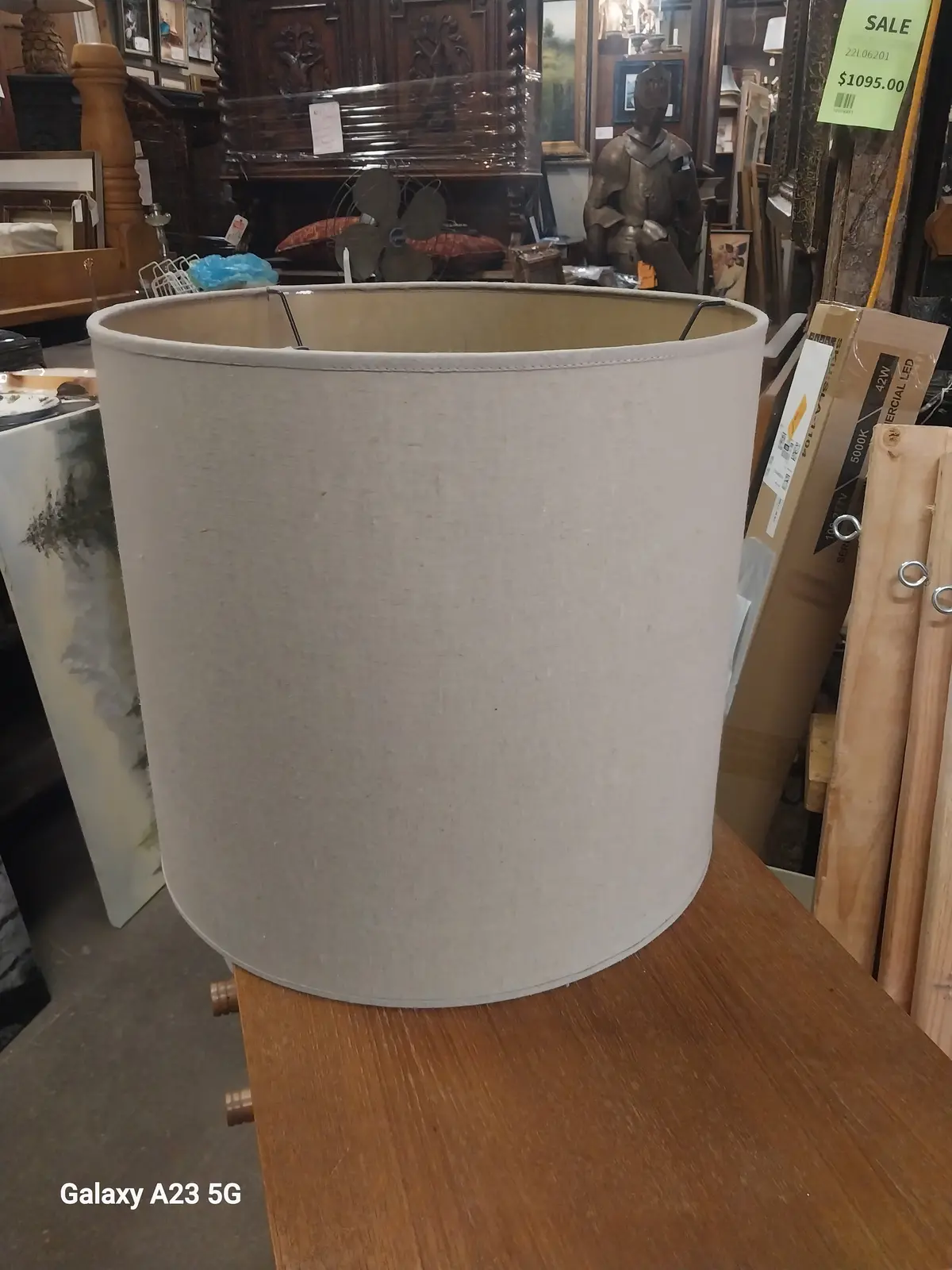 Large Grey Cylinder Lamp Shade 1