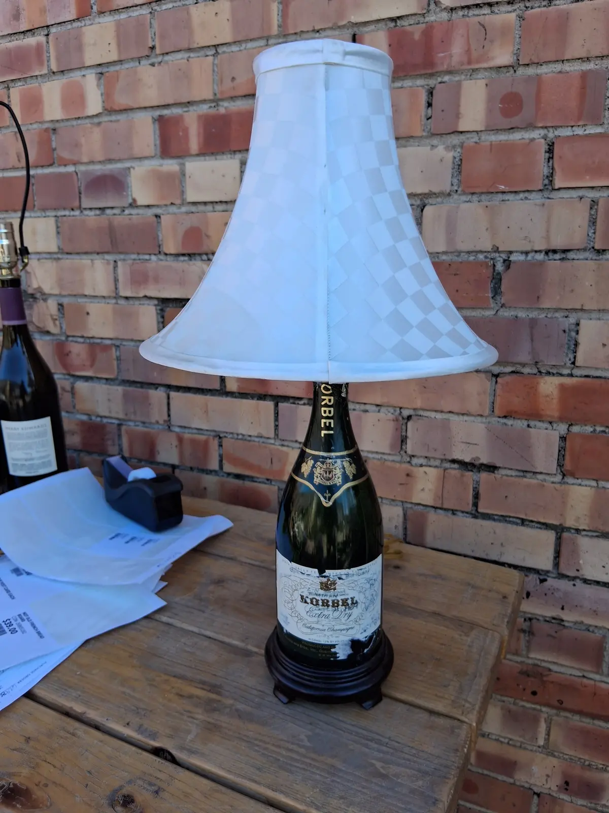 Korbel Bottle Lamp With Shade 1