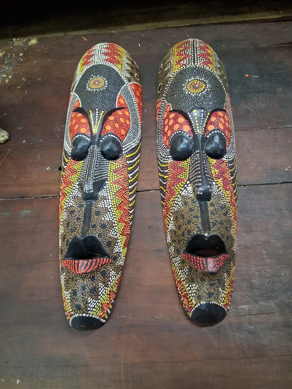 Pair Of Painted Bead Effect Masks 1