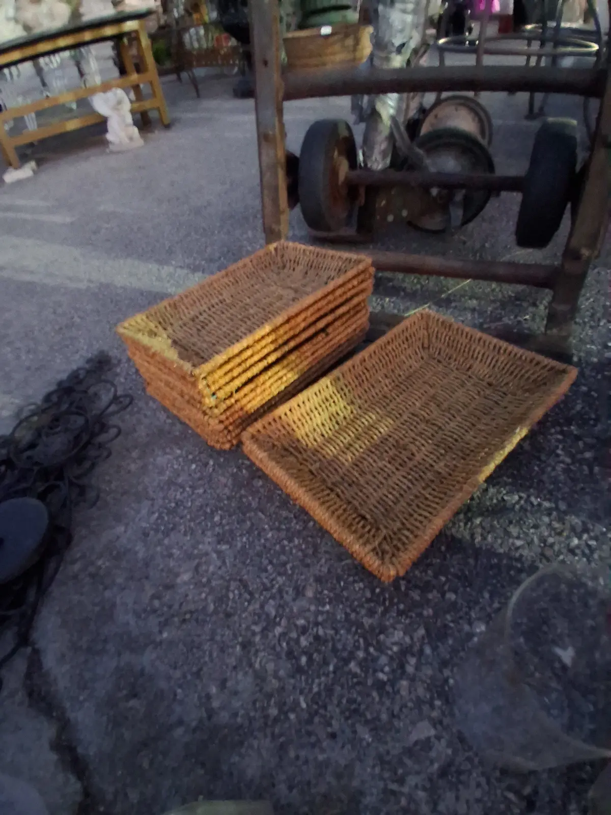 Set Of Iron And Wicker Baskets 1